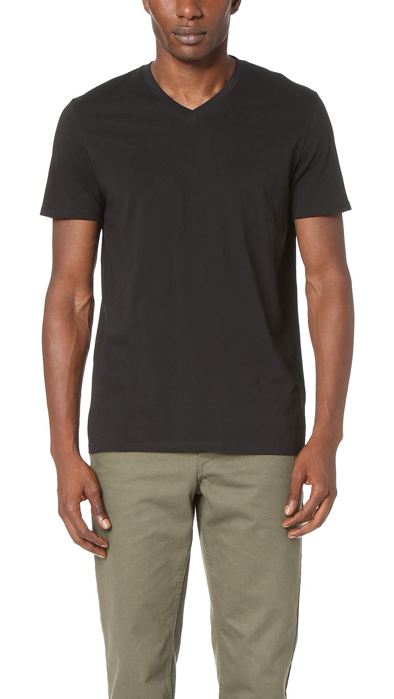 Vince Mens V-Neck T-Shirt T Shirt, Black, X-Large US - Image 3